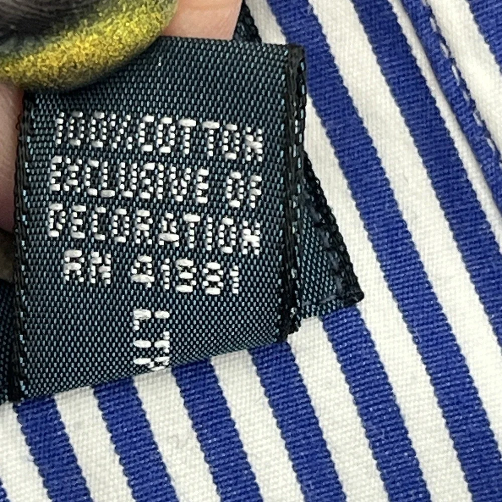 Ralph Lauren Men's Shirt Size XL Blue/White Striped Button Up Long Sleeve - Picture 9 of 10